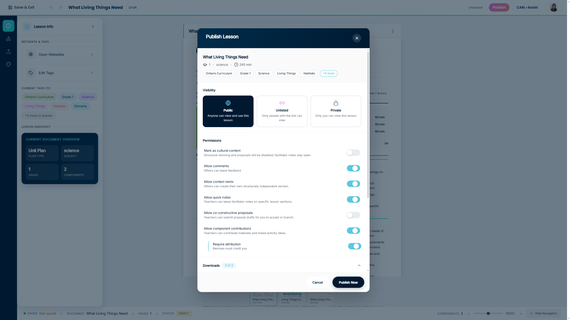 Publishing and Visibility Permissions