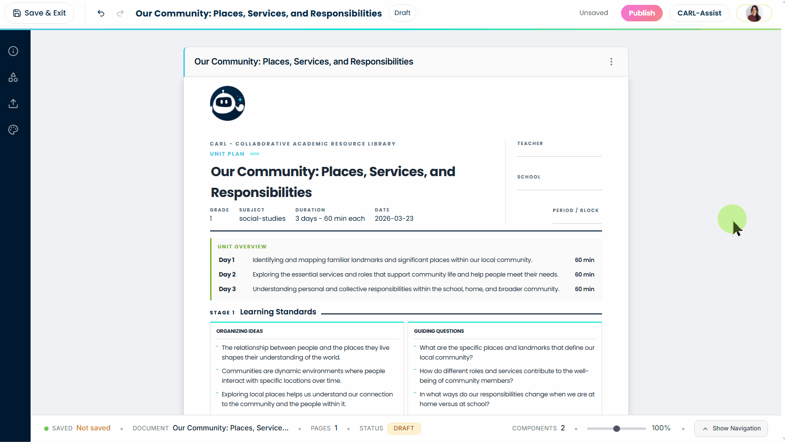 Unit & Lesson Enhancements