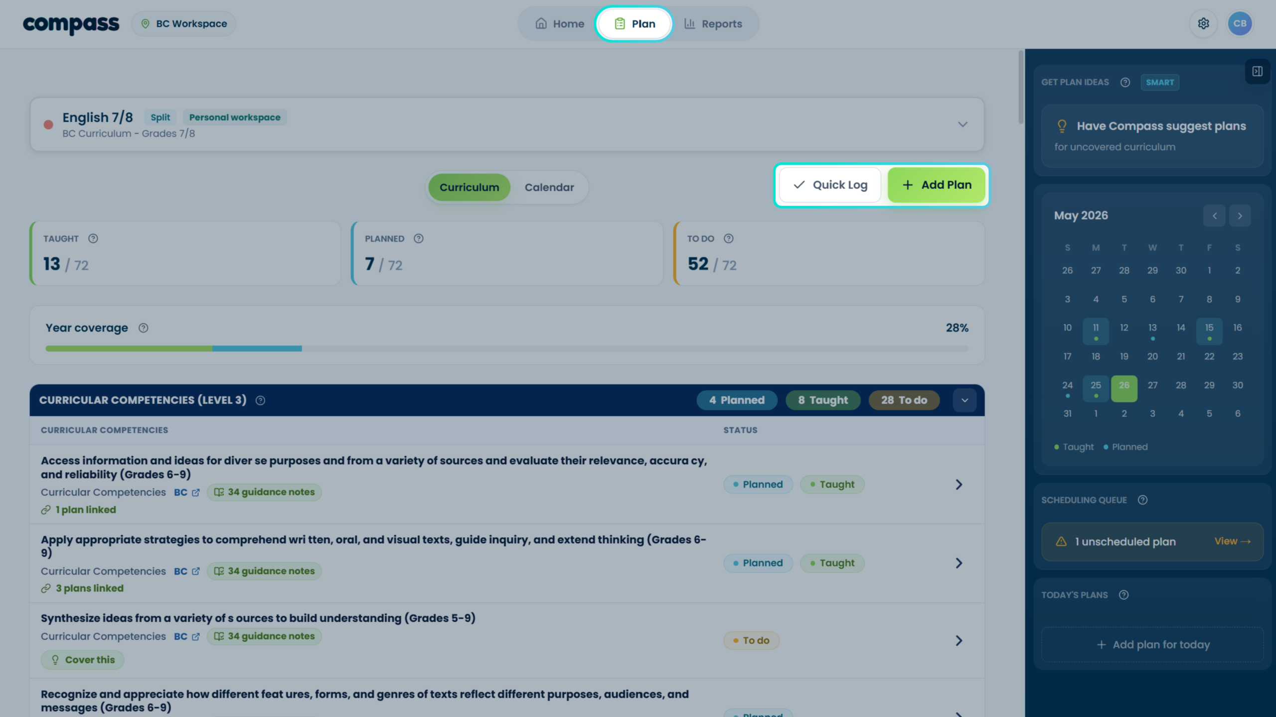 Compass Add Plan screen with Manual Entry, Upload Plan, and Paste Text options