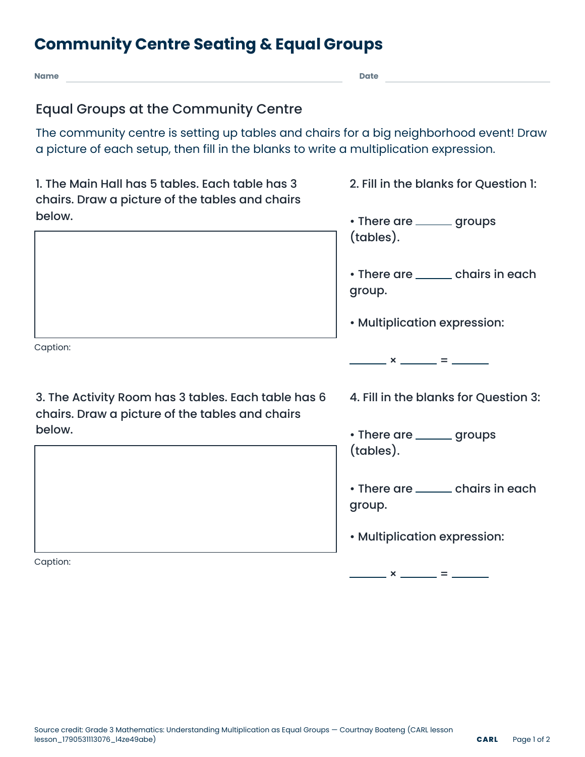 Multiplication as equal groups preview