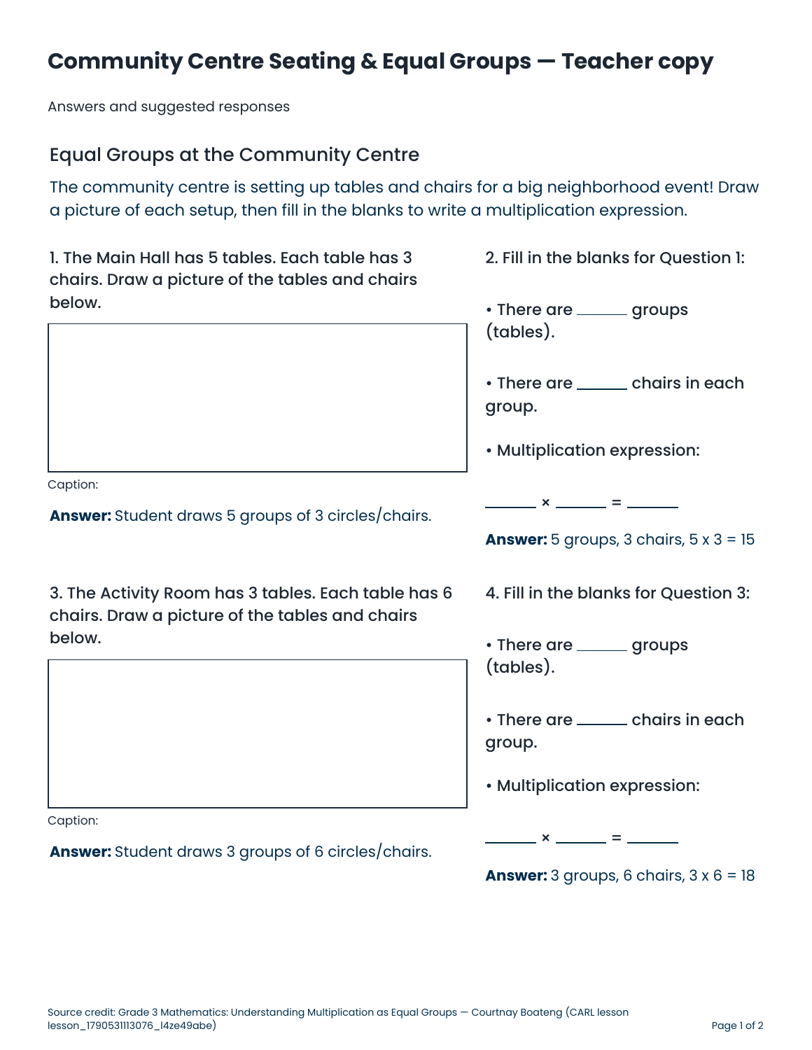 Multiplication as equal groups preview