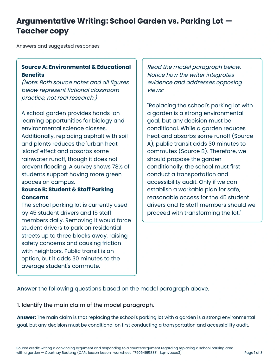 Argumentative writing preview