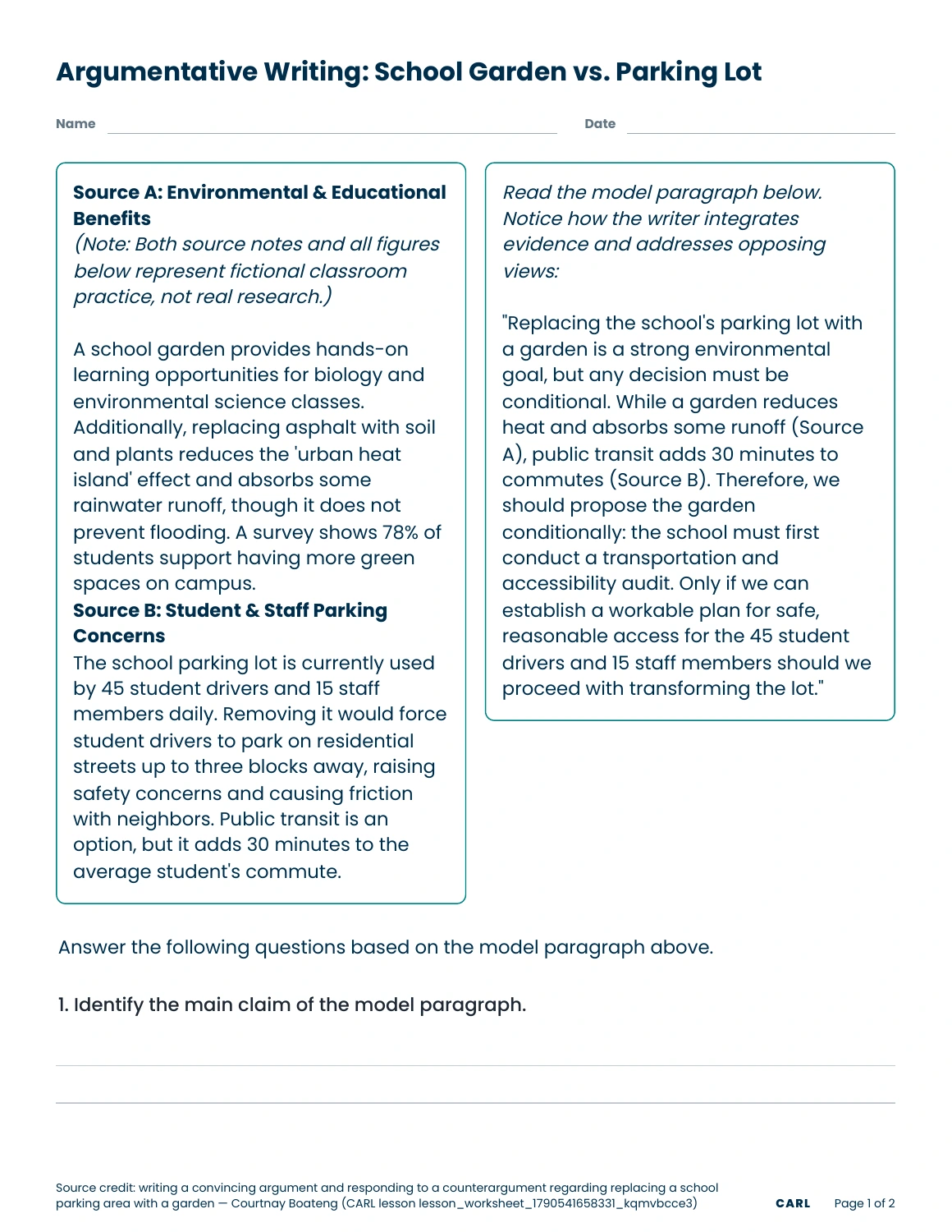Argumentative writing preview