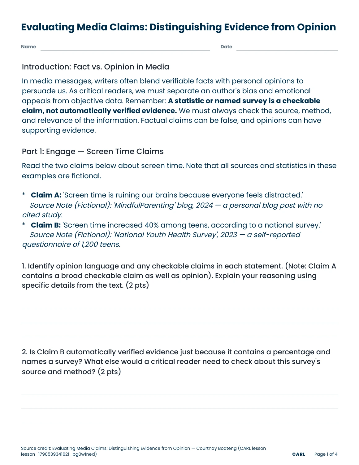 Evaluating media claims preview