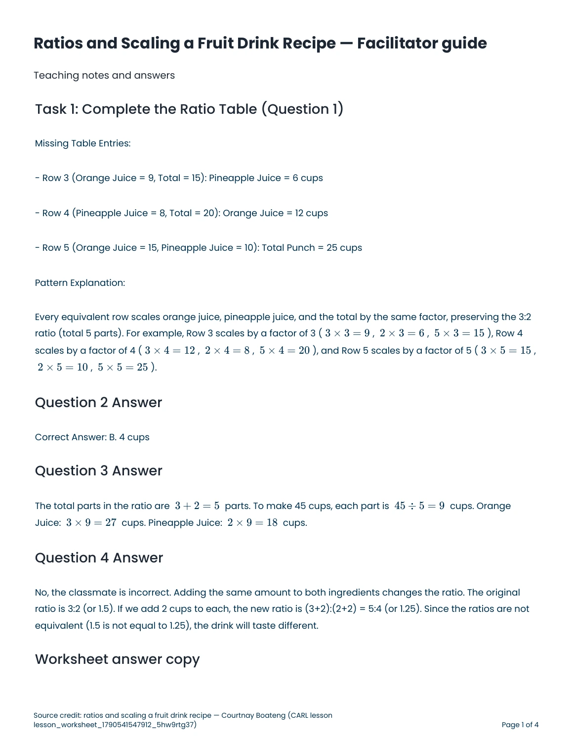 Ratios and scaling preview
