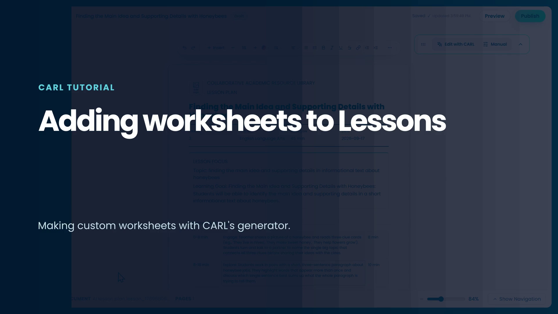 CARL&rsquo;s Worksheet Generator, building a custom worksheet