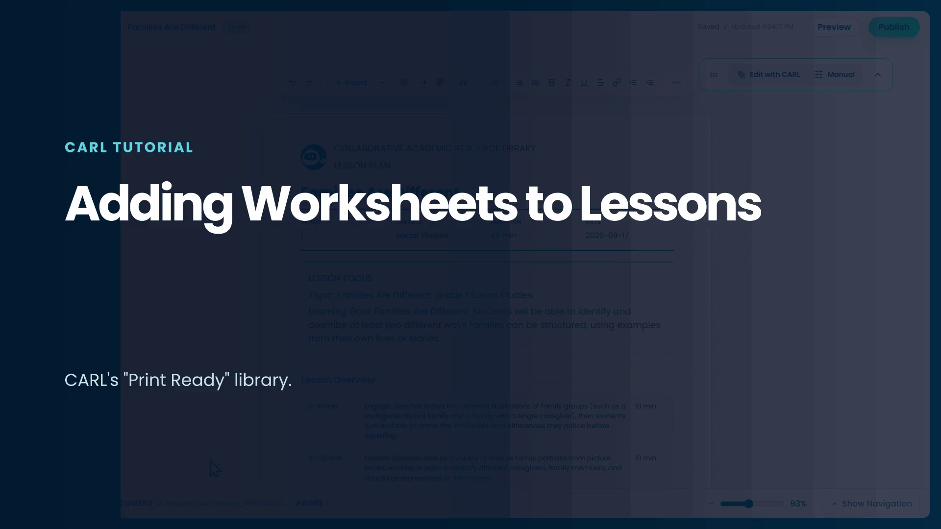 The Print Ready tab in the Activity Library, with a worksheet previewed