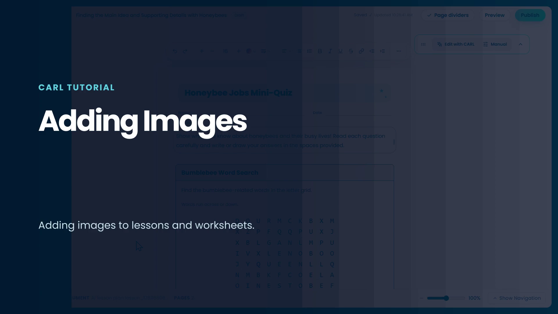Adding images to a lesson in CARL