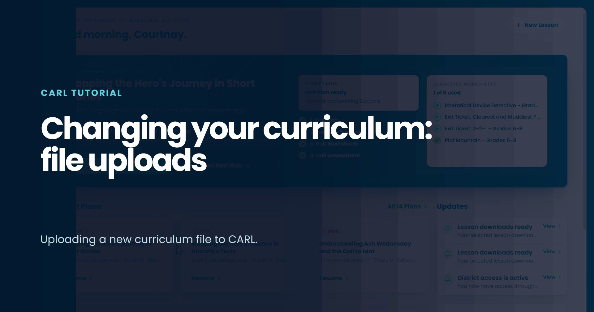 The Upload Curriculum Sources screen