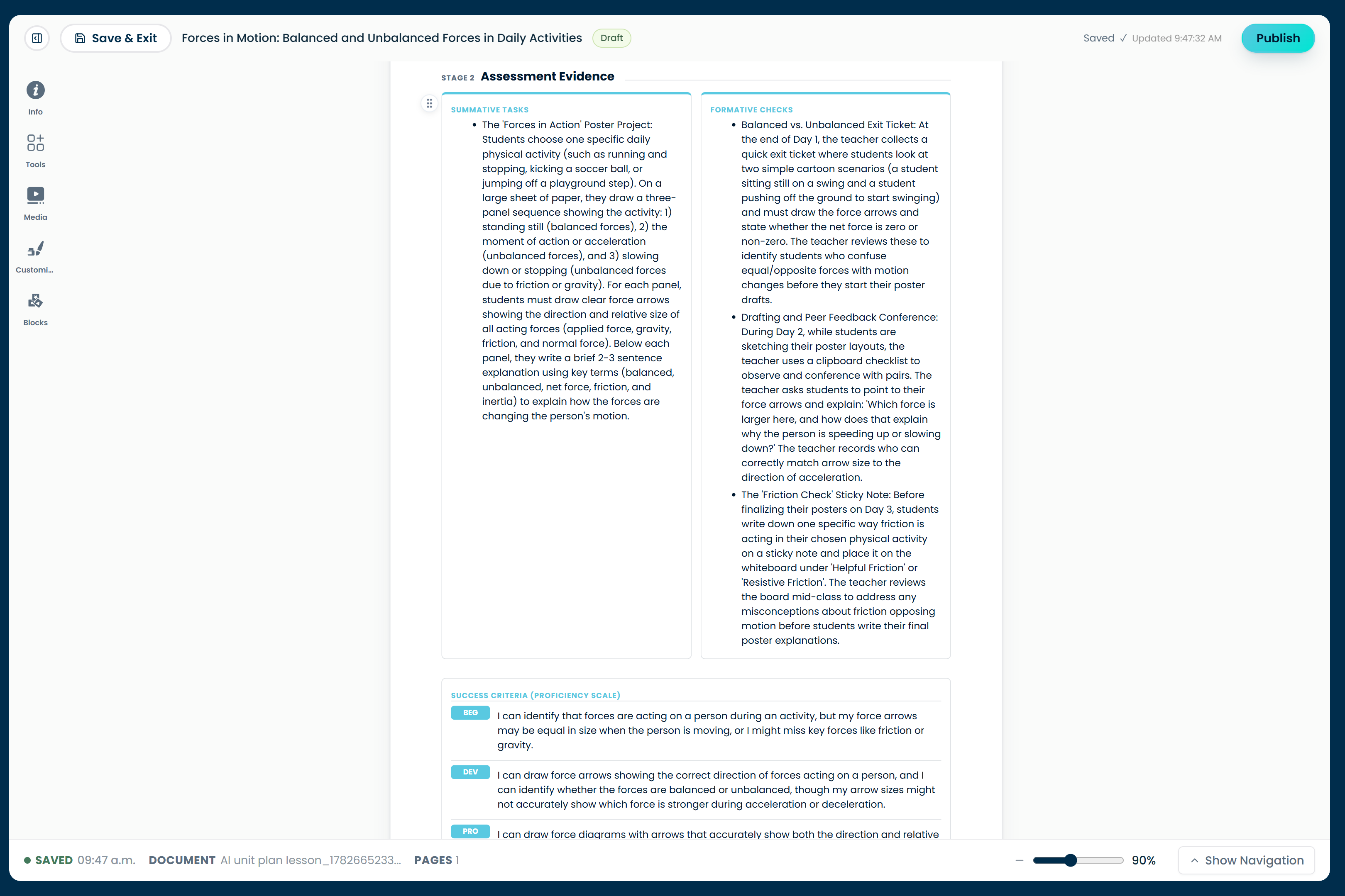 Stage 2 — Assessment Evidence