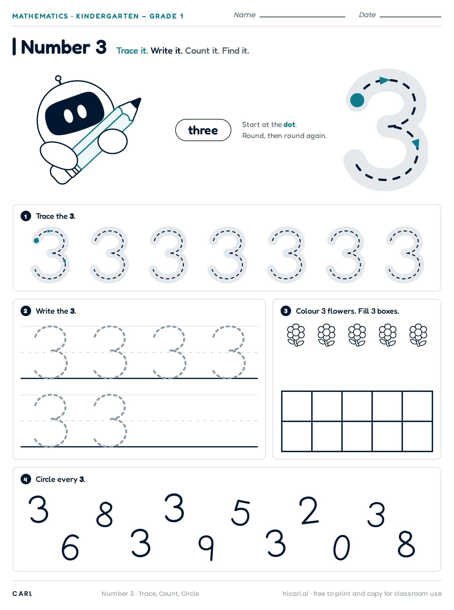 Number worksheets preview