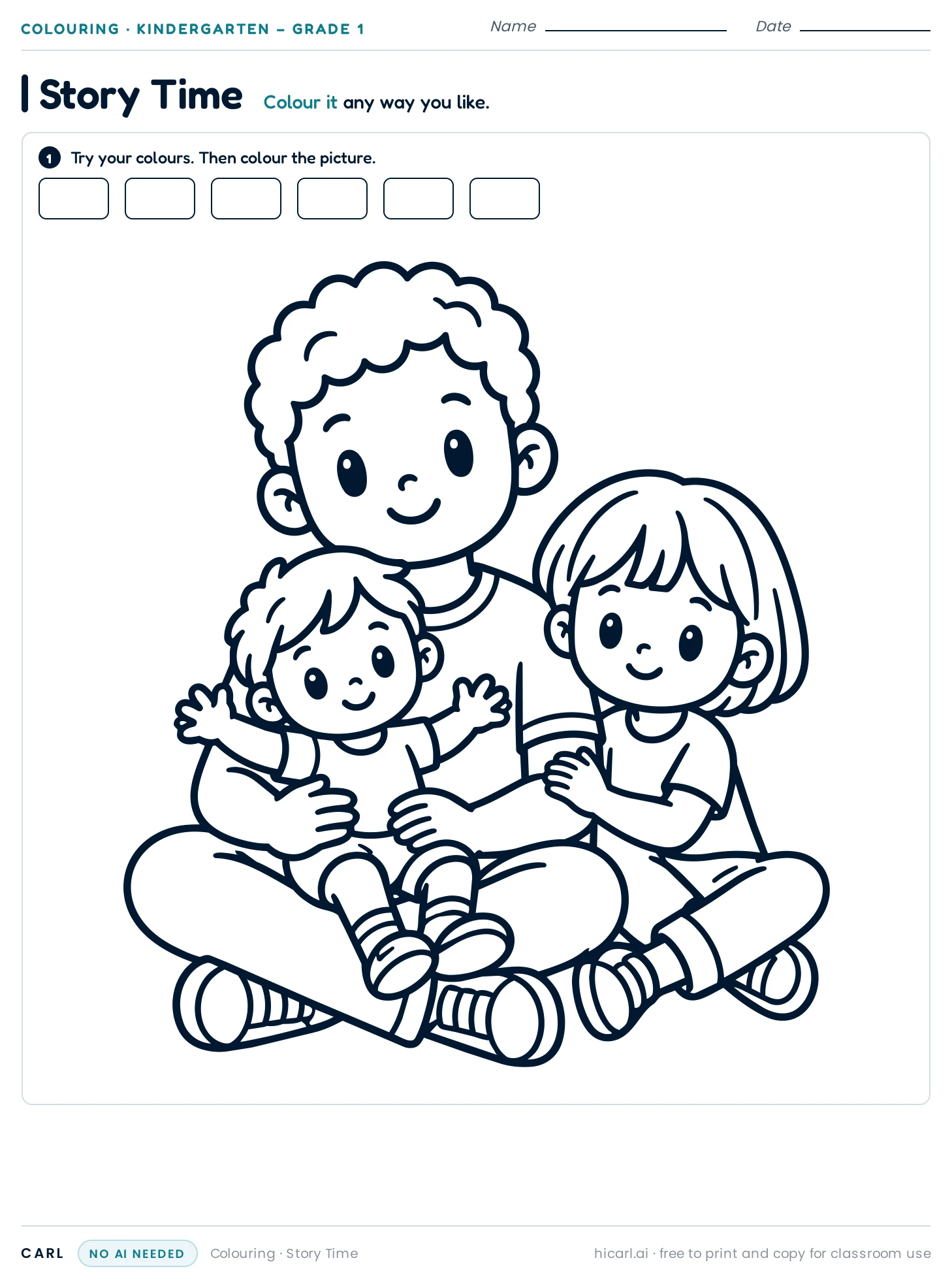 Story Time colouring page preview
