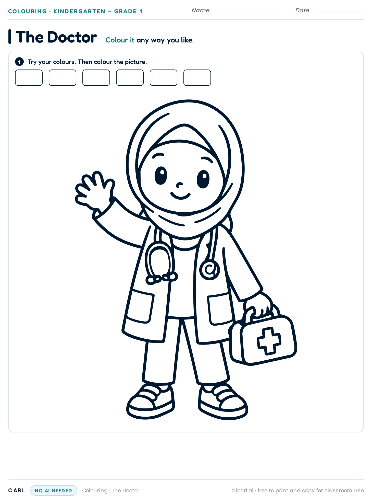 The Doctor colouring page preview