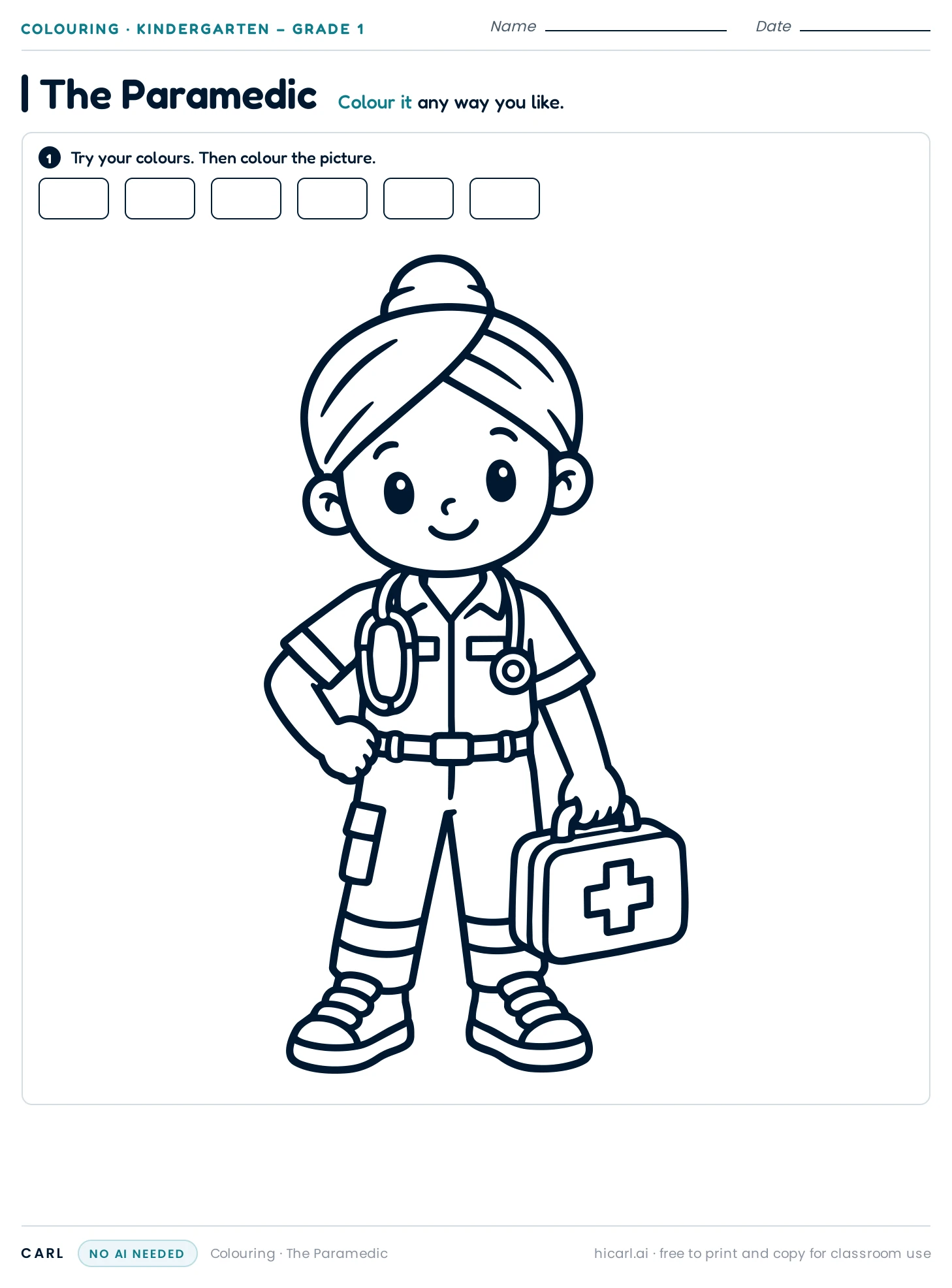 The Paramedic colouring page preview