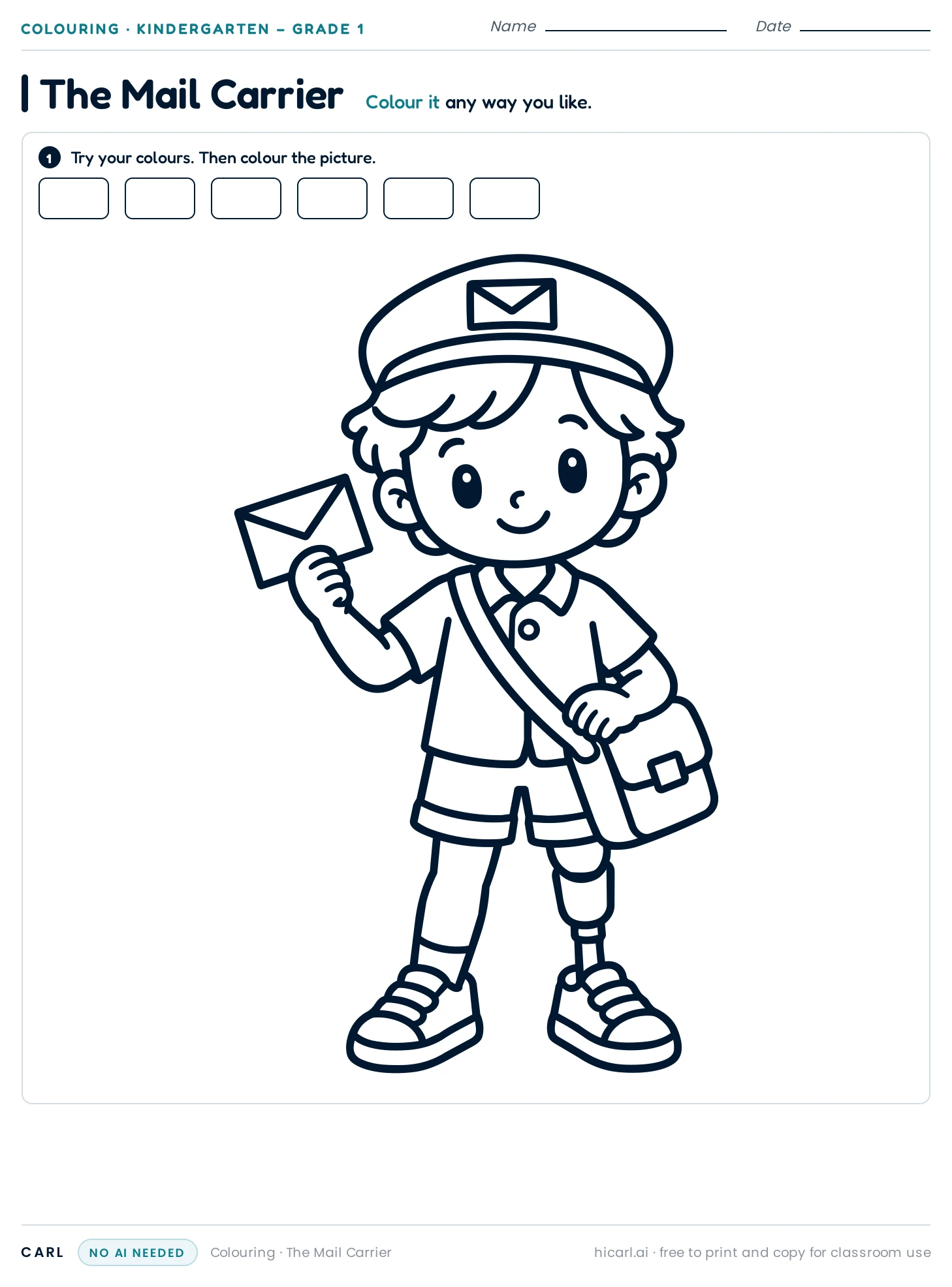 The Mail Carrier colouring page preview