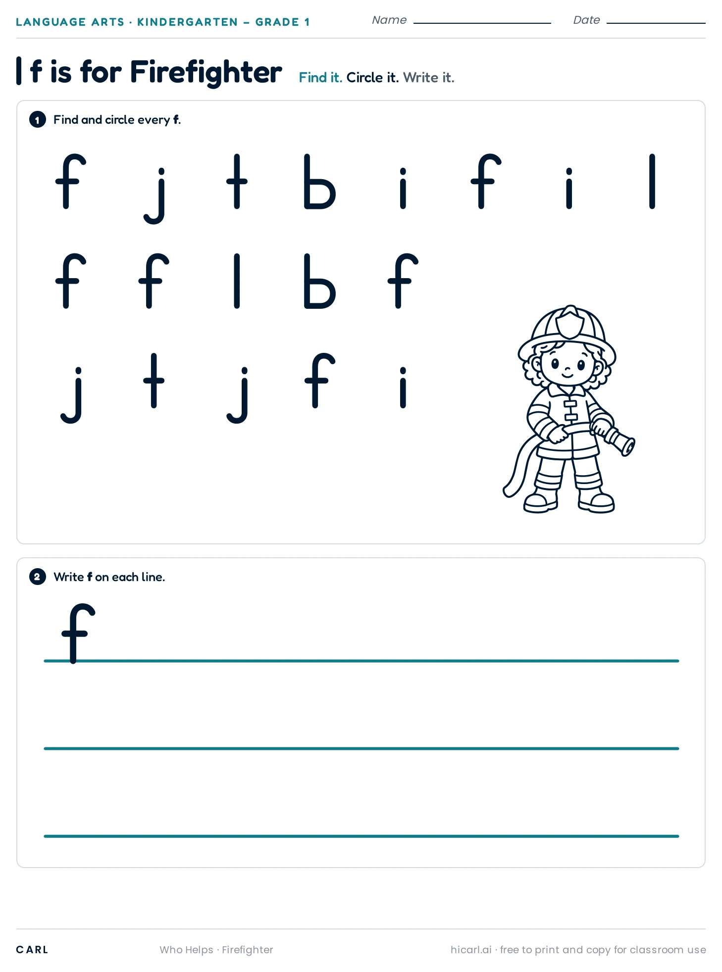 f is for Firefighter preview