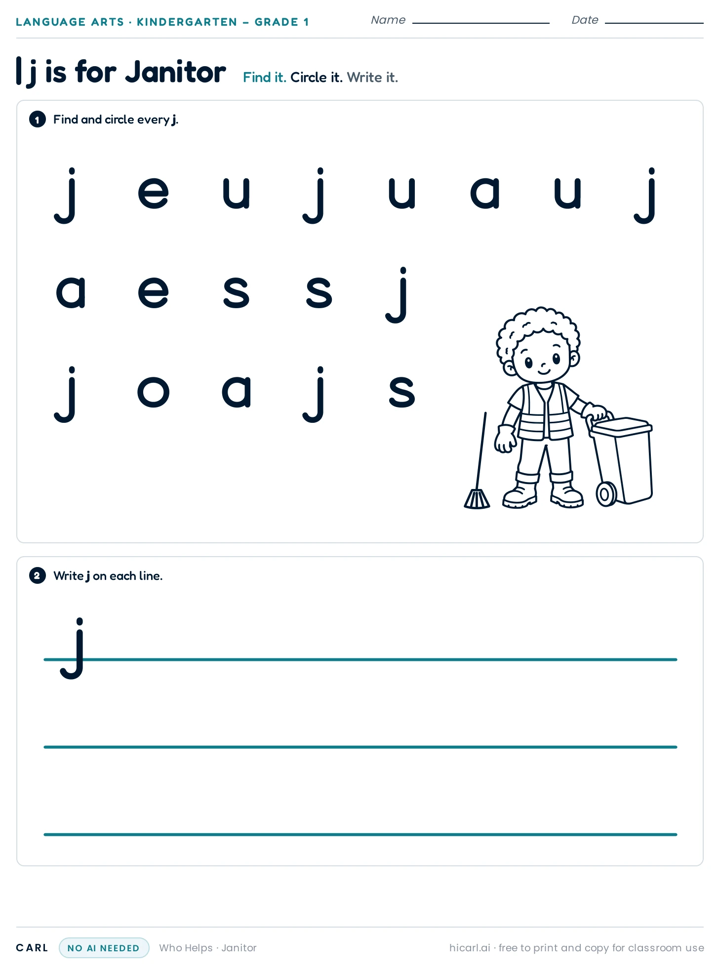 j is for Janitor preview