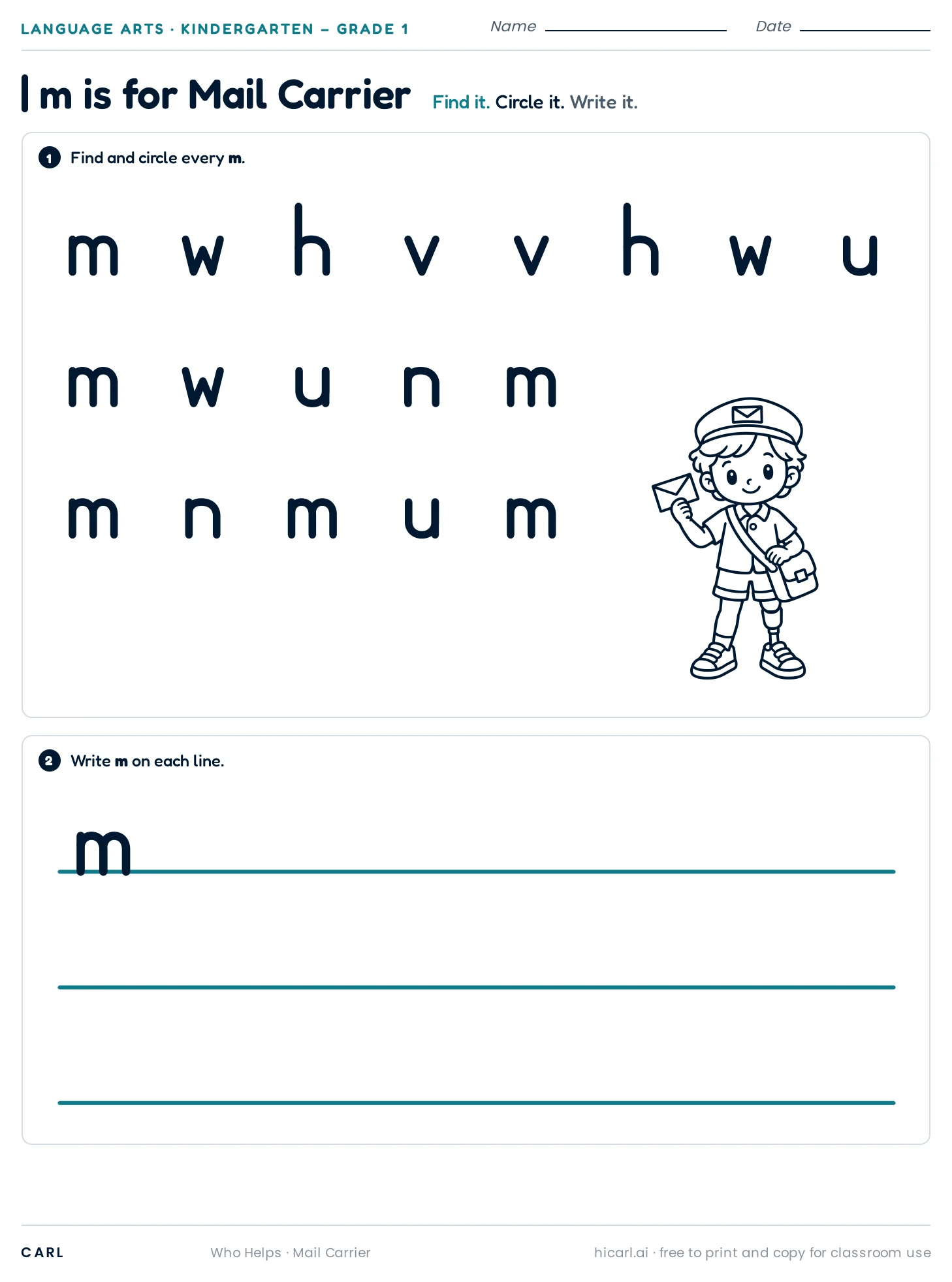 m is for Mail Carrier preview