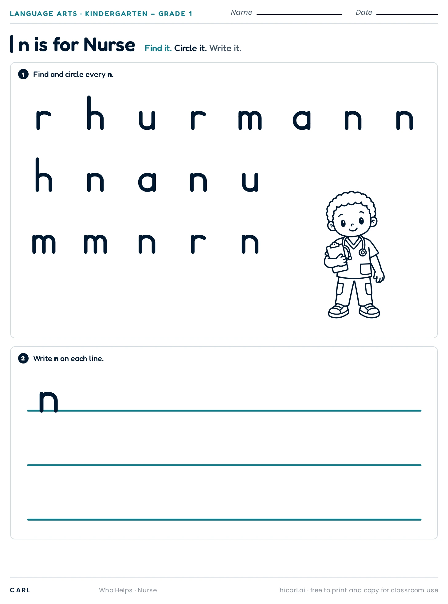 n is for Nurse preview