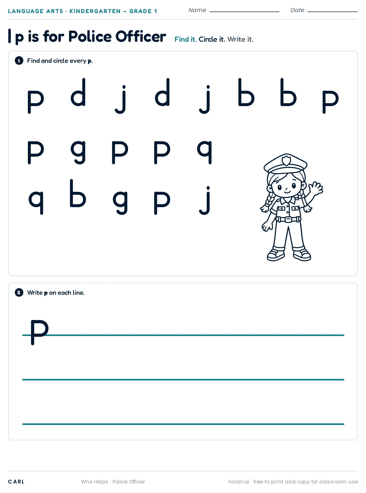 p is for Police Officer preview