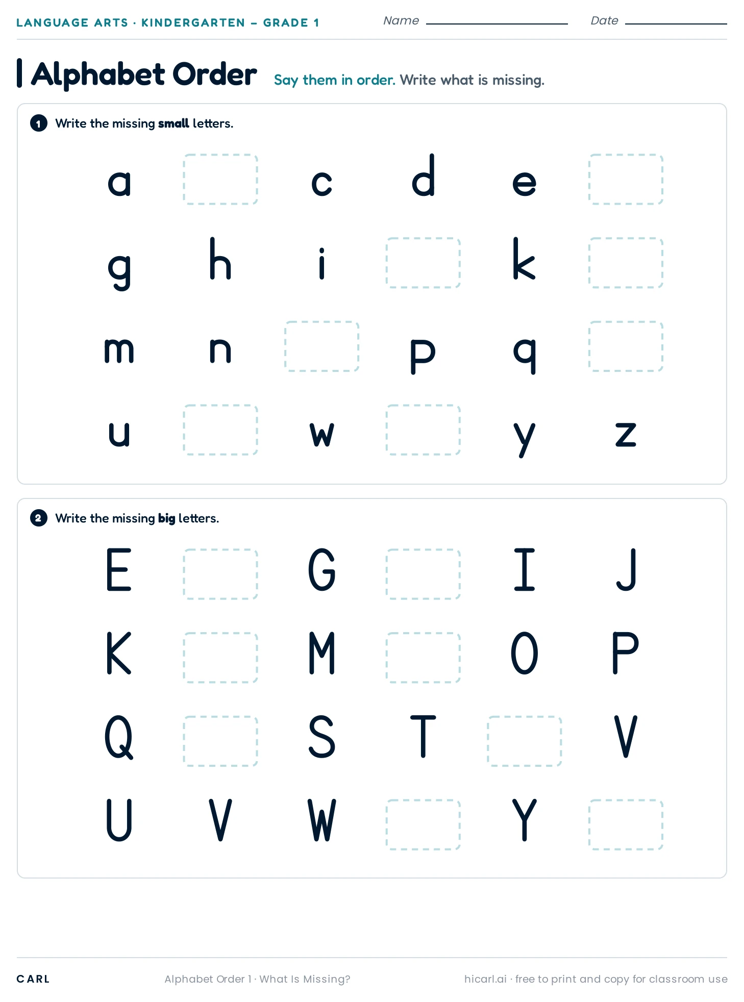 Alphabet Order 1 preview