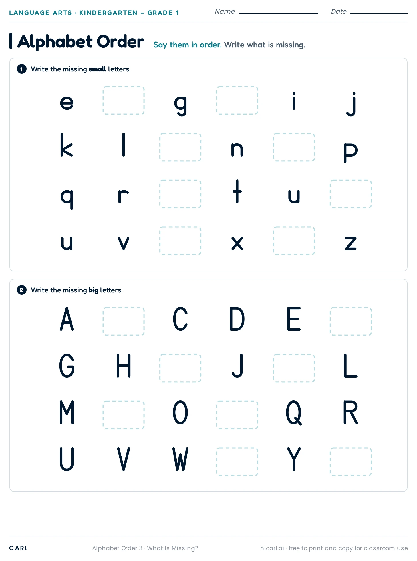 Alphabet Order 3 preview