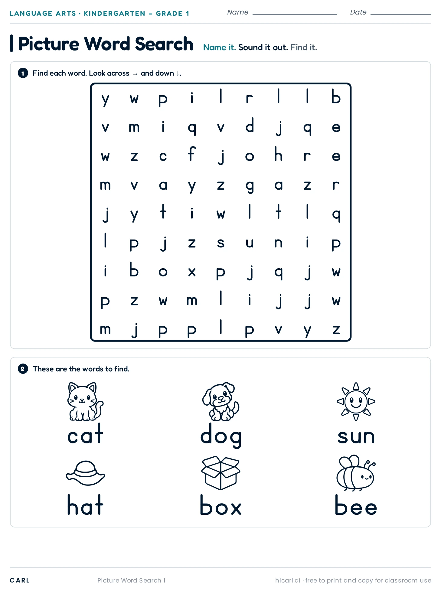 Picture word searches preview