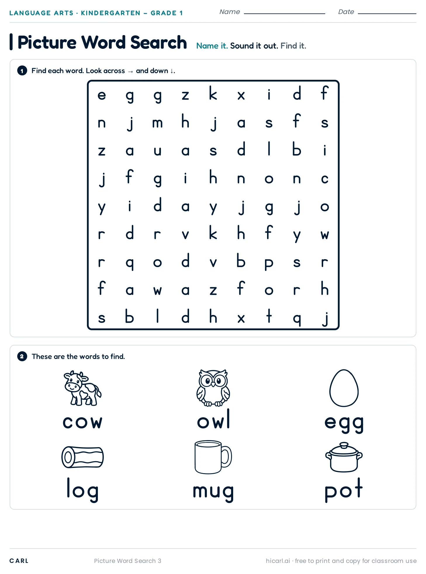 Picture Word Search 3 preview