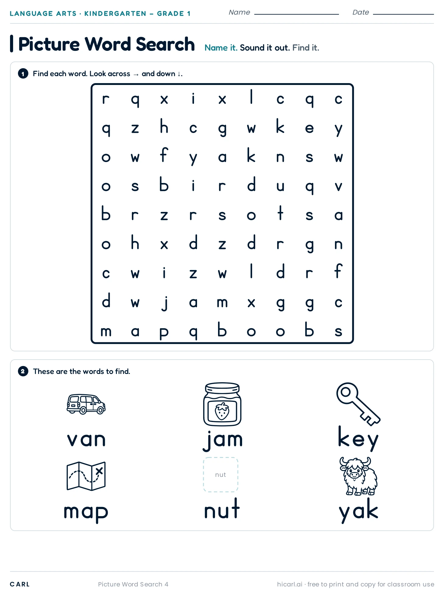 Picture Word Search 4 preview