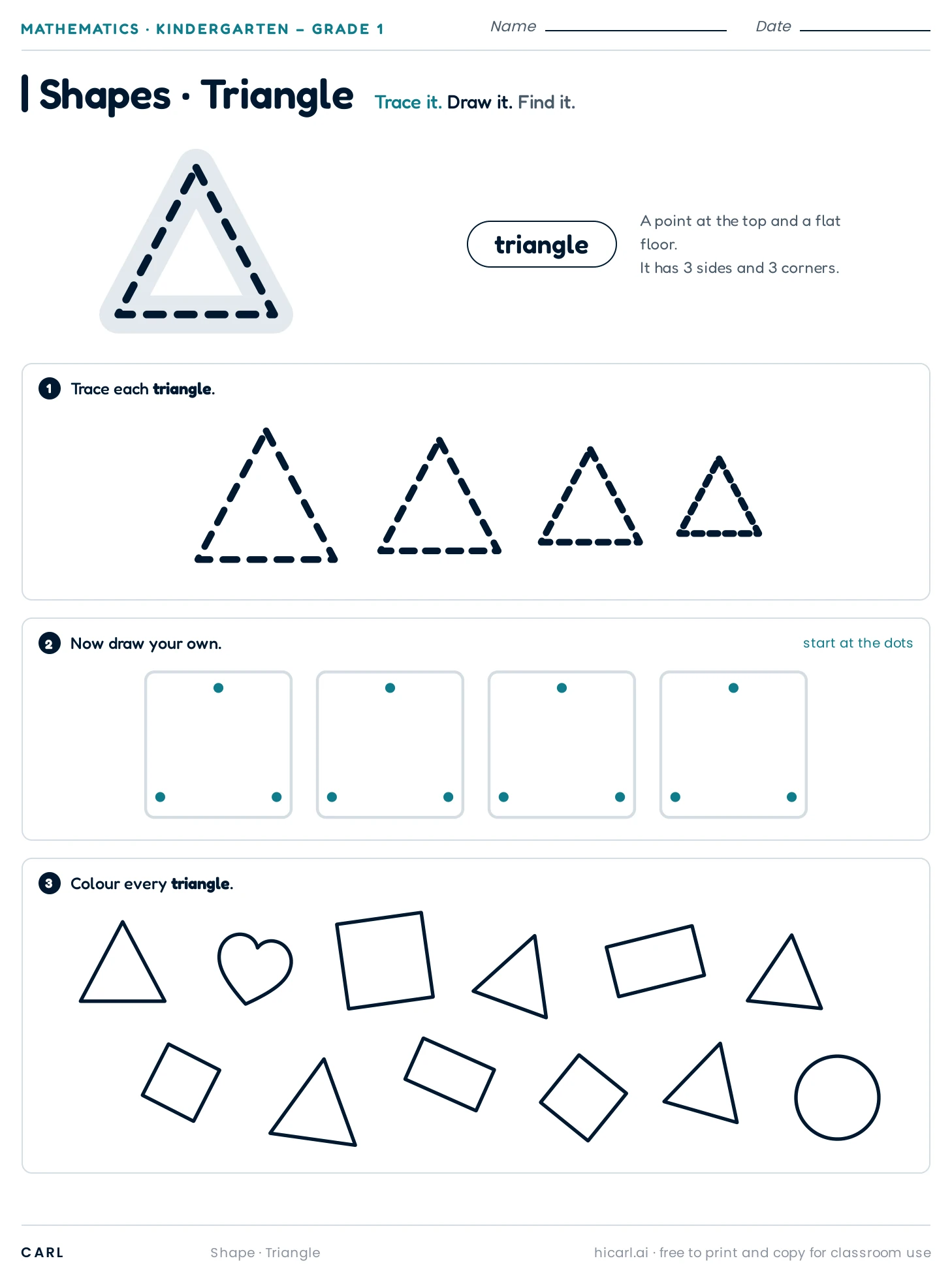 Triangle worksheet preview