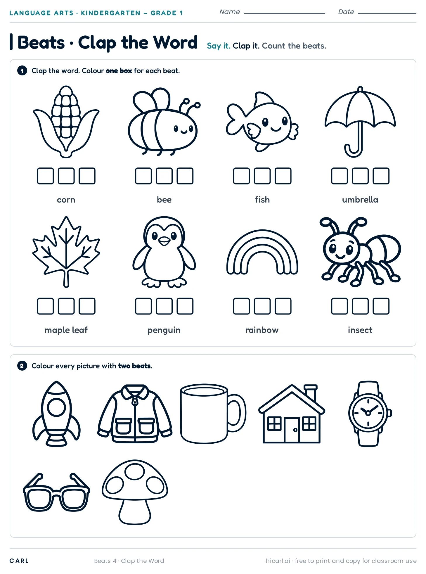 Clap the syllables, sheet 4 preview